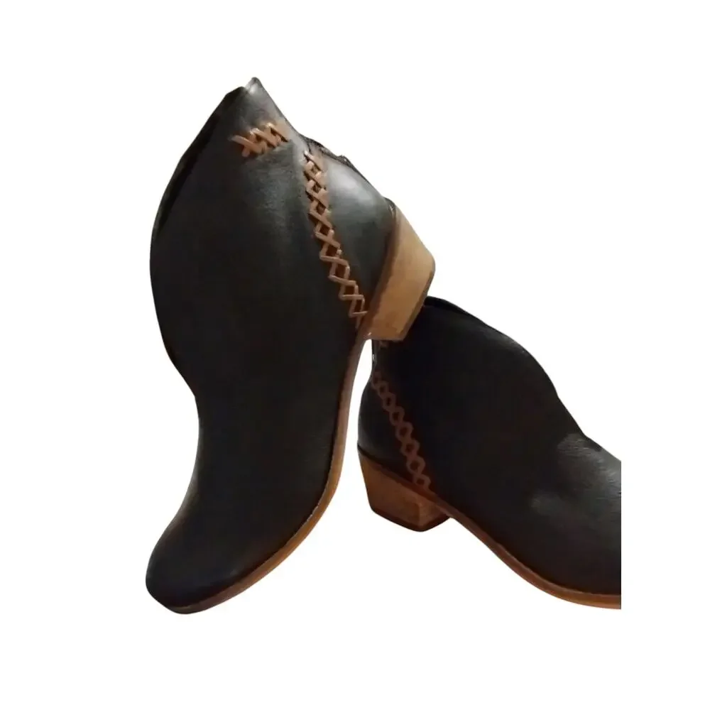 Naughty Monkey Women's 9.5 Leather Western Coastal Cowgirl Country‎ Prep Booties